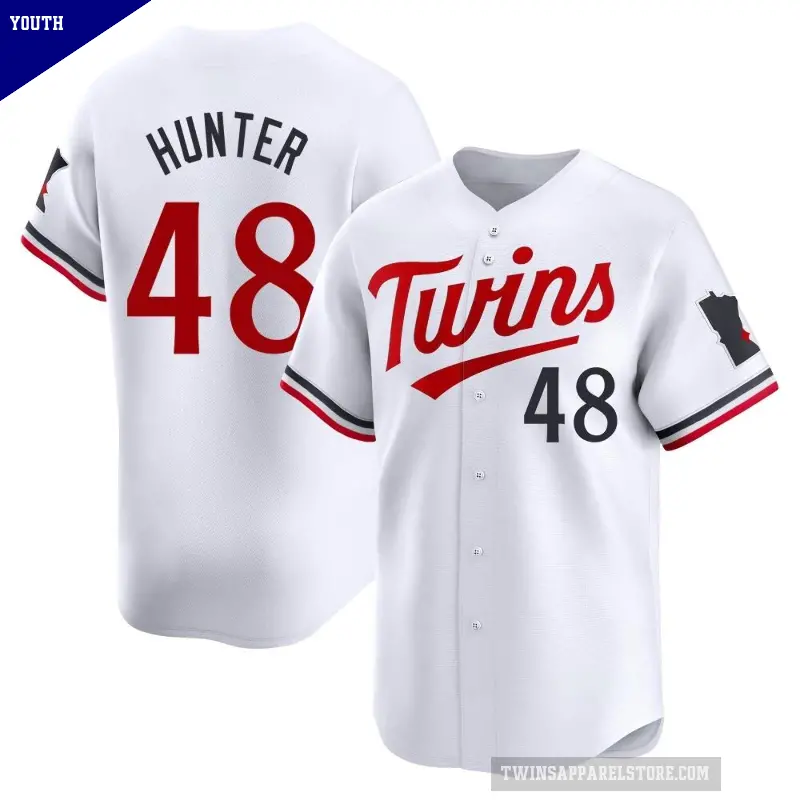 Youth No.48 Torii Hunter Minnesota Twins White Limited Home Jersey