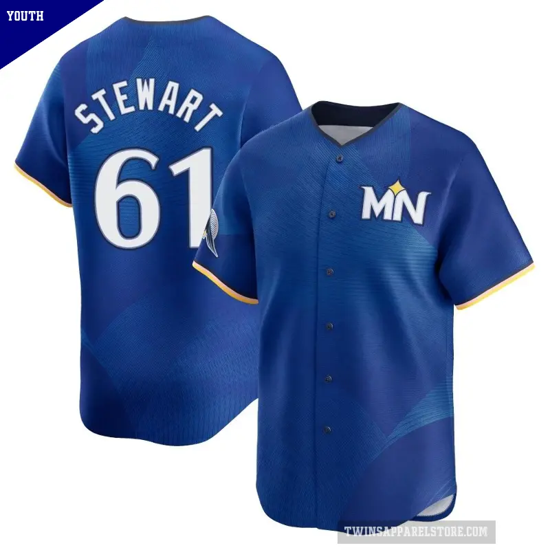 Youth No.61 Brock Stewart Minnesota Twins Royal Limited 2024 City Connect Jersey