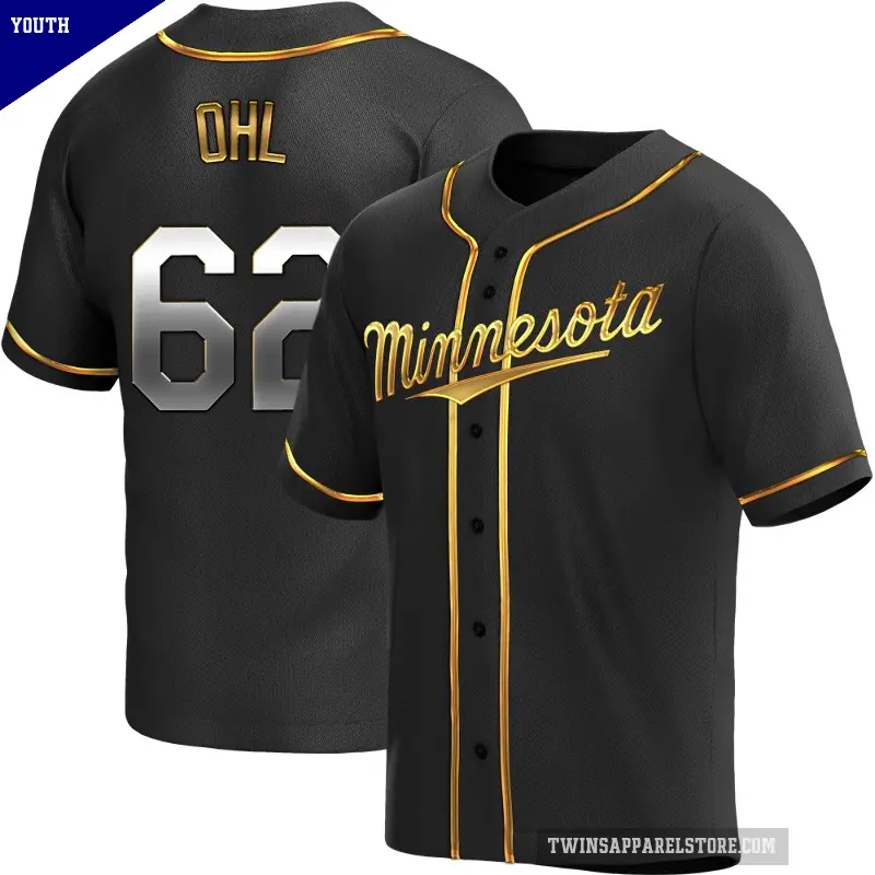 Youth No.62 Pierson Ohl Minnesota Twins Gold Replica Black en Alternate Jersey