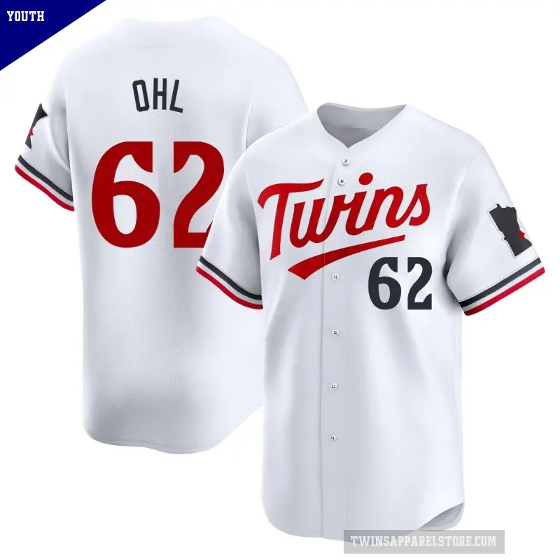 Youth No.62 Pierson Ohl Minnesota Twins White Limited Home Jersey