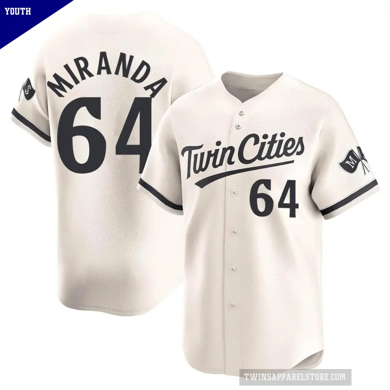 Youth No.64 Jose Miranda Minnesota Twins Cream Limited Alternate Jersey