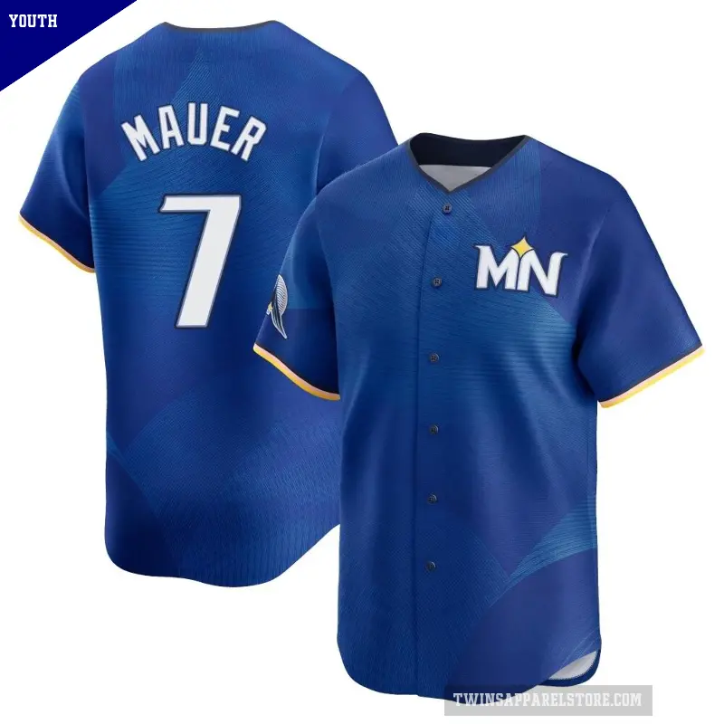 Youth No.7 Joe Mauer Minnesota Twins Royal Limited 2024 City Connect Jersey