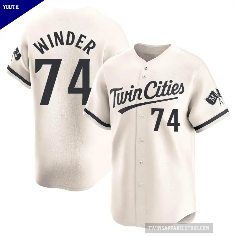 Youth No.74 Josh Winder Minnesota Twins Cream Limited Alternate Jersey