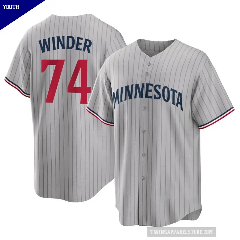 Youth No.74 Josh Winder Minnesota Twins Gray Replica Road Jersey