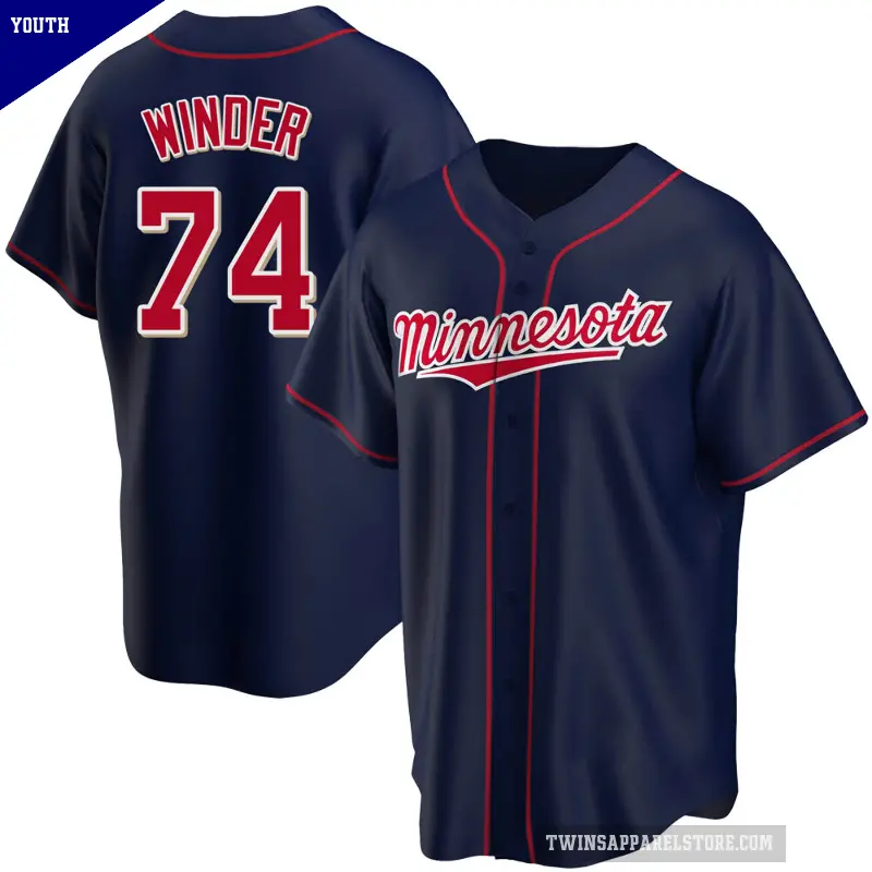Youth No.74 Josh Winder Minnesota Twins Navy Replica Alternate Team Jersey