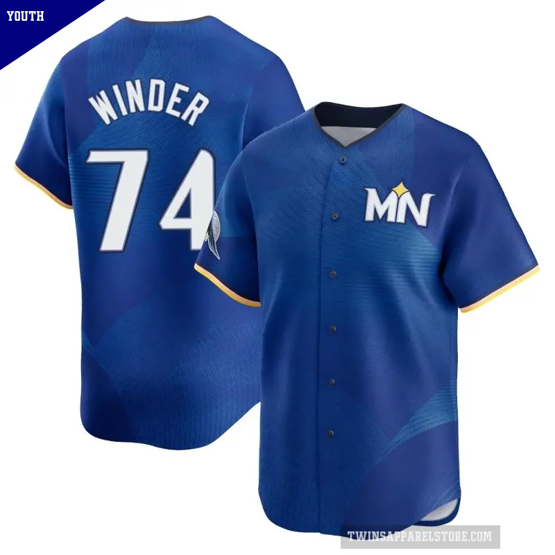 Youth No.74 Josh Winder Minnesota Twins Royal Limited 2024 City Connect Jersey