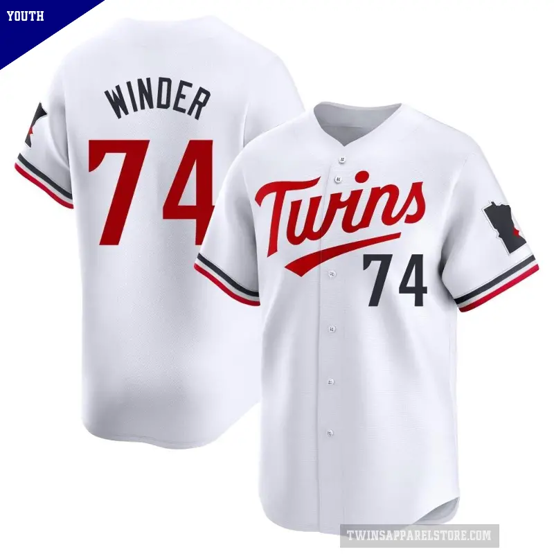 Youth No.74 Josh Winder Minnesota Twins White Limited Home Jersey