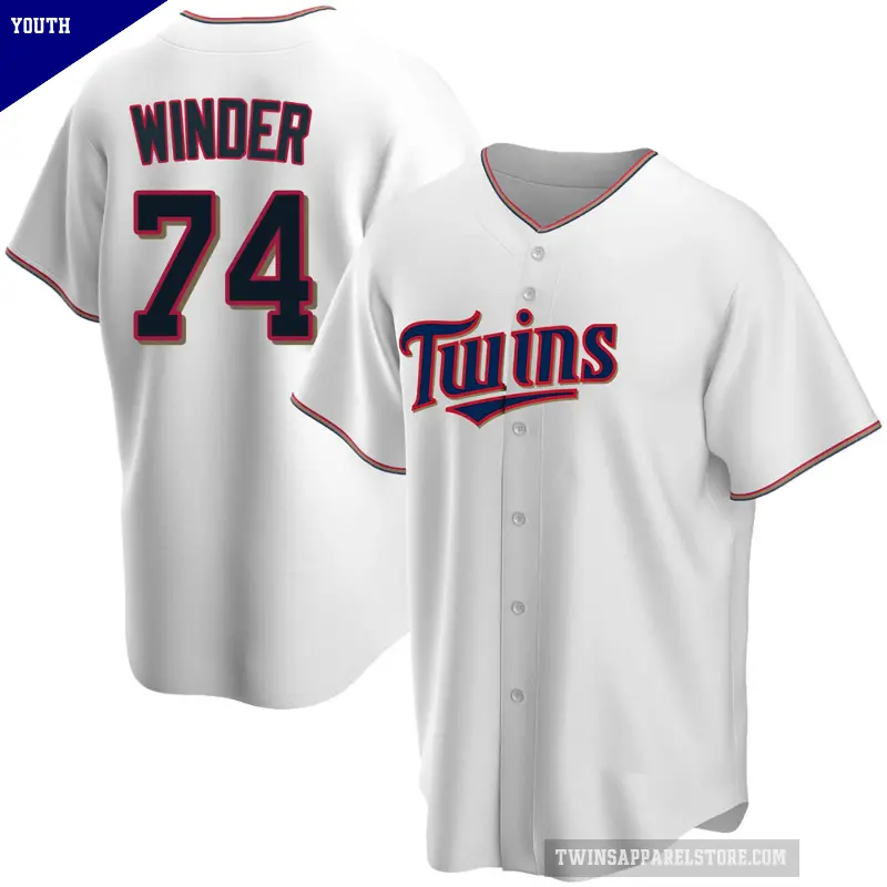Youth No.74 Josh Winder Minnesota Twins White Replica Home Jersey