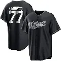 Youth No.77 Jair Camargo Minnesota Twins Black/White Replica Jersey
