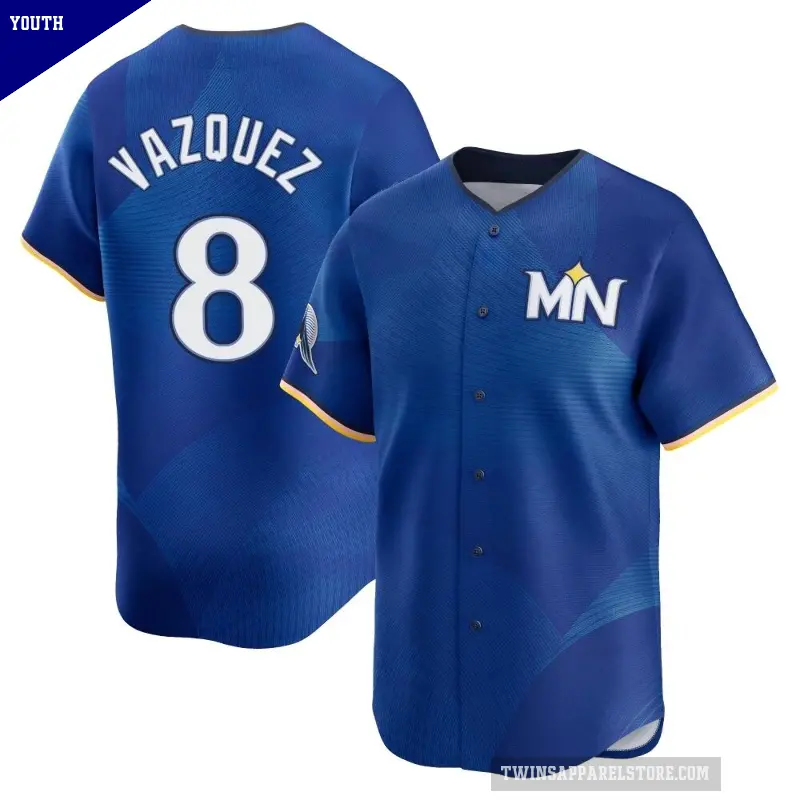 Youth No.8 Christian Vazquez Minnesota Twins Royal Limited 2024 City Connect Jersey