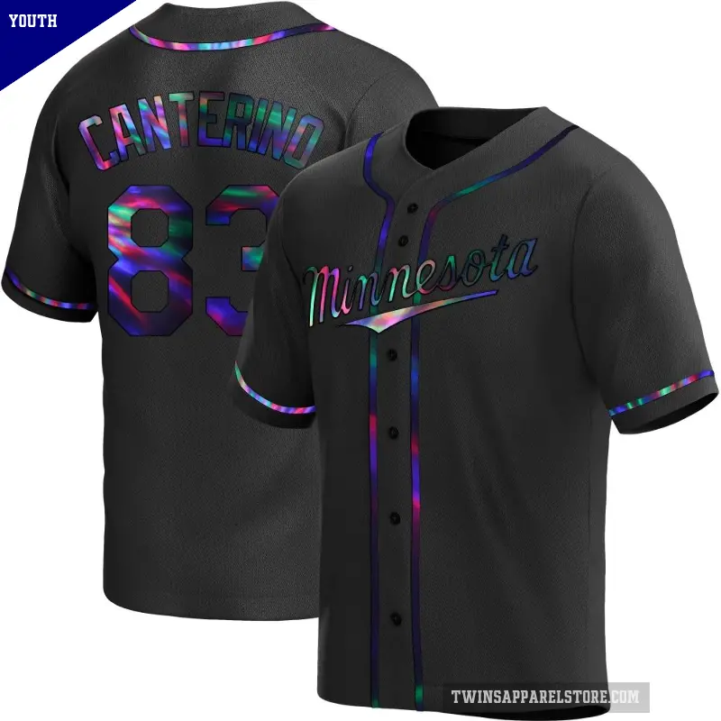 Youth No.83 Matt Canterino Minnesota Twins Black Replica Holographic Alternate Jersey