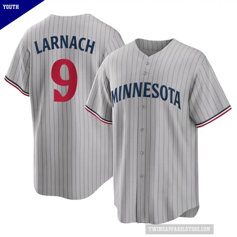 Youth No.9 Trevor Larnach Minnesota Twins Gray Replica Road Jersey