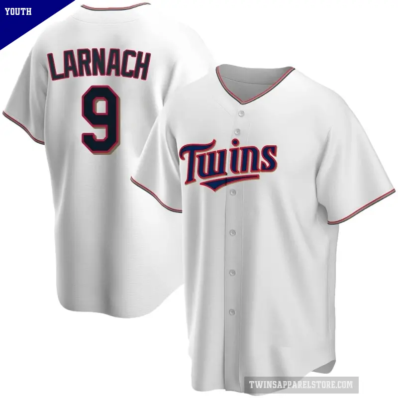 Youth No.9 Trevor Larnach Minnesota Twins White Replica Home Jersey