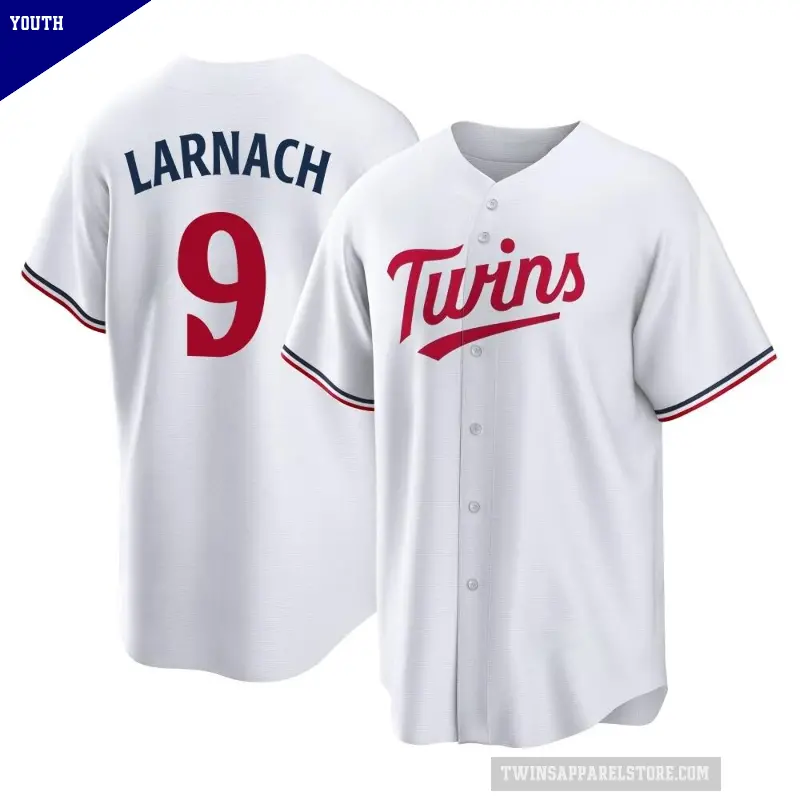 Youth No.9 Trevor Larnach Minnesota Twins White Replica Home Jersey